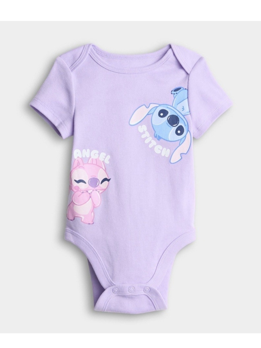 NWT Disney Lilo & Stitch Baby Girl newborn Lavender Angel & Stitch Bodysuit